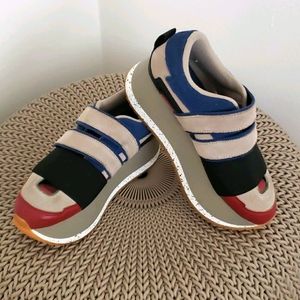 Zara - Platform Sneakers - Blue/Red